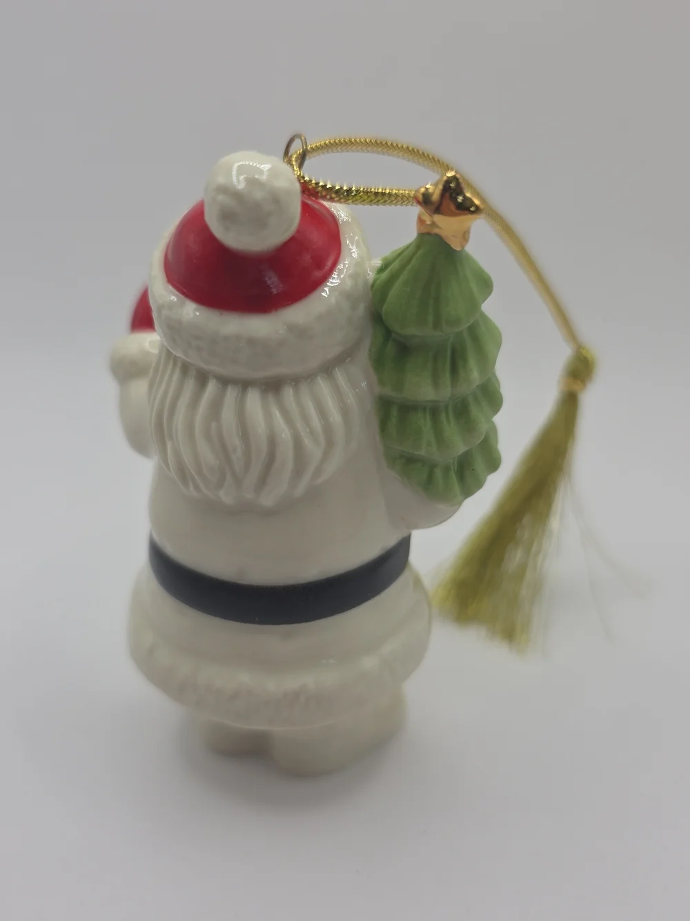 Lenox White and Red Santa Tree Holiday Ornament